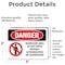 Signmission Barricade Area Do Not Enter Danger Sign, Vinyl Decal, 5in W x 3.5in L, 2PK OS-2PACK-DS-D-35-L-1038 - alternate 5